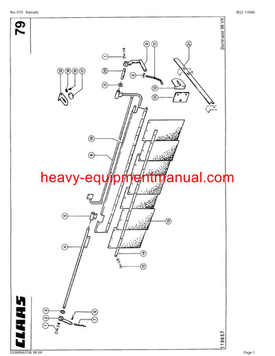 PDF Claas 98 VX Dominator Combine Parts Manual