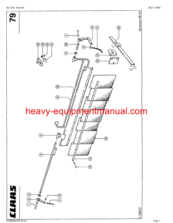 CLAAS DOMINATOR 98 VX COMBINE PARTS CATALOG MANUAL
