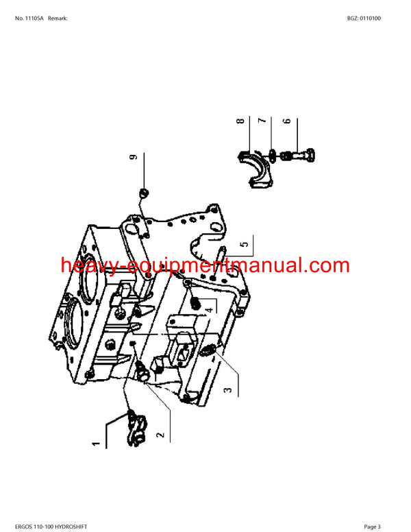 PDF Claas 110 - 100 Ergos Hydroshift Tractor Parts Manual