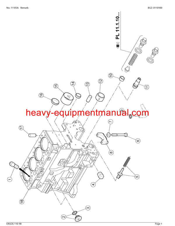 CLAAS ERGOS 110-90 TRACTOR PARTS CATALOG MANUAL SN CT52G0001 - CT52G2999