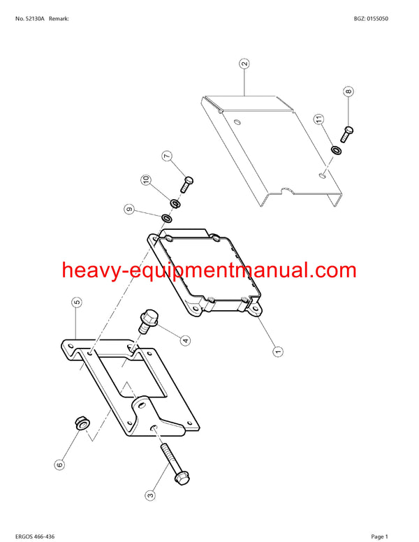 CLAAS ERGOS 466-436 HYDROSHIFT TRACTOR PARTS CATALOG MANUAL SN CT04G3001 - CT04G9999