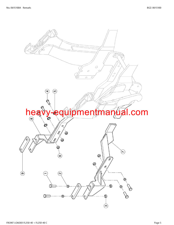CLAAS FRONTLOADER FL250-40 FL250-40C TRACTOR PARTS CATALOG MANUAL SN B9200001 - B9209999