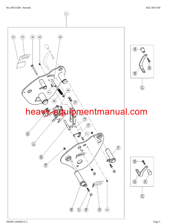 CLAAS FRONT LOADER FL C TRACTOR PARTS CATALOG MANUAL SN B9000011 - B9099999