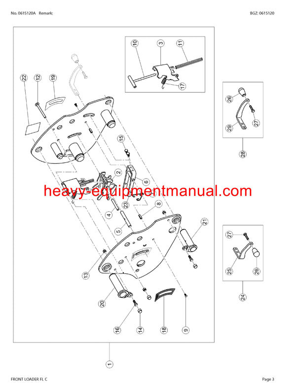 CLAAS FRONT LOADER FL C TRACTOR PARTS CATALOG MANUAL SN B9000011 - B9099999
