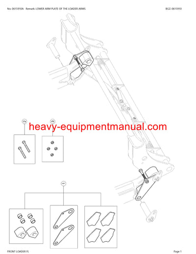 CLAAS FRONTLOADER ADAPTATION FL TRACTOR 400-100 PARTS CATALOG MANUAL SN B9500001 - B9509999