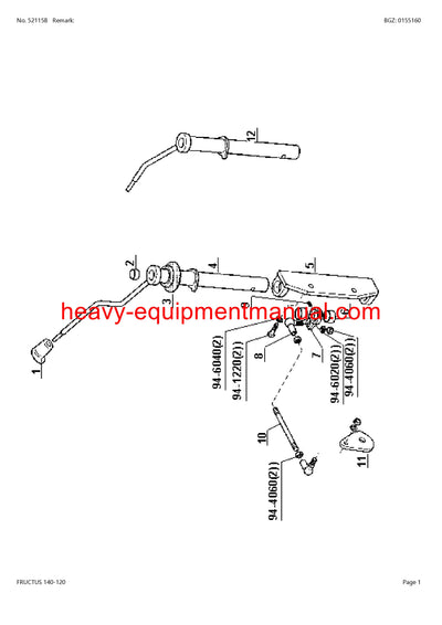 CLAAS FRUCTUS 140-120 TRACTOR PARTS CATALOG MANUAL SN CT76D6000 - CT76D9999