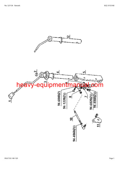 CLAAS FRUCTUS 140-120 TRACTOR PARTS CATALOG MANUAL SN CT66D6000 - CT66D9999