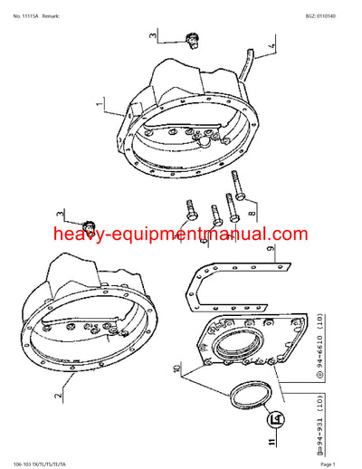 CLAAS HISTORIC 106 TL/103 TX/TS/TE/TA TRACTOR PARTS CATALOG MANUAL SN CT4250797-CT4253658