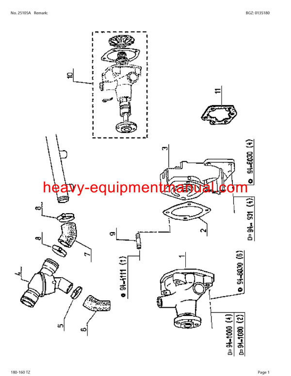 CLAAS HISTORIC 180-160 TZ TRACTOR PARTS CATALOG MANUAL SN CT42K0001 - CT42K0334