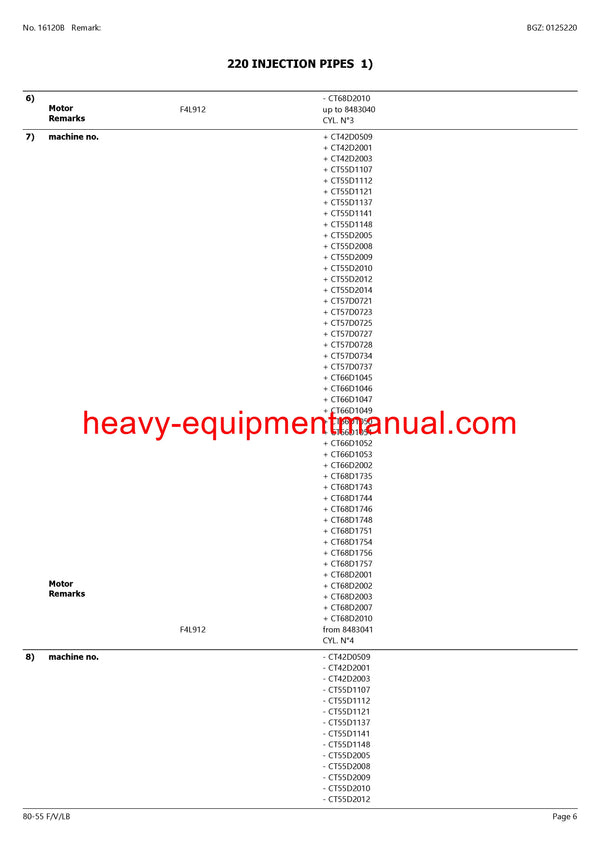CLAAS HISTORIC 80-55 F V LB TRACTOR PARTS CATALOG MANUAL SN CT41D0015 - CT41D2050