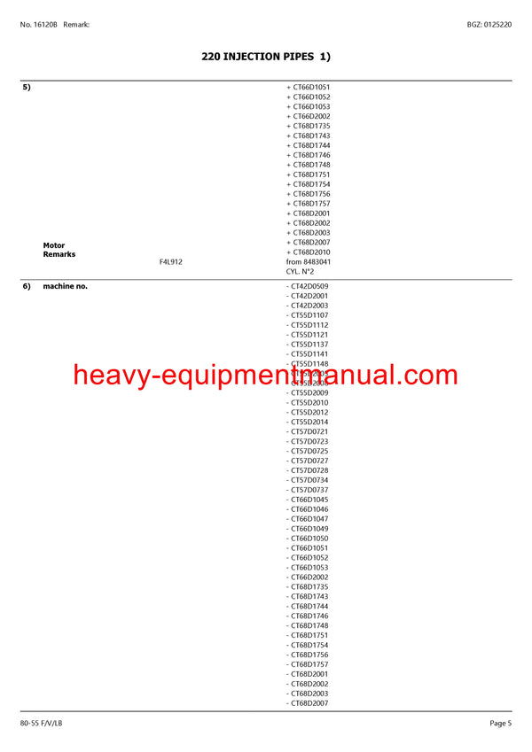 CLAAS HISTORIC 80-55 F V LB TRACTOR PARTS CATALOG MANUAL SN CT37D0397 - CT37D2300