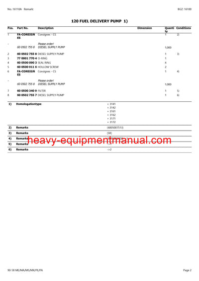 CLAAS HISTORIC 90-58 ME MA MS MX PE PA TRACTOR PARTS CATALOG MANUAL SN CT32C2200 - CT32C4475