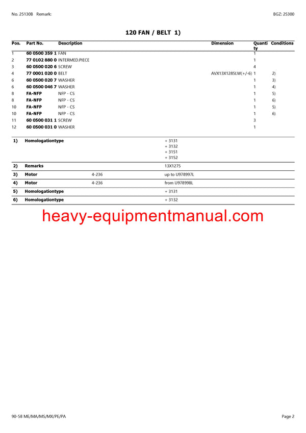 CLAAS HISTORIC 90-58 ME MA MS MX PE PA TRACTOR PARTS CATALOG MANUAL SN CT72C0001 - CT72C3832