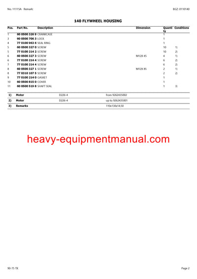 CLAAS HISTORIC 90-75 TX TRACTOR PARTS CATALOG MANUAL SN C12271950 - CT2272291