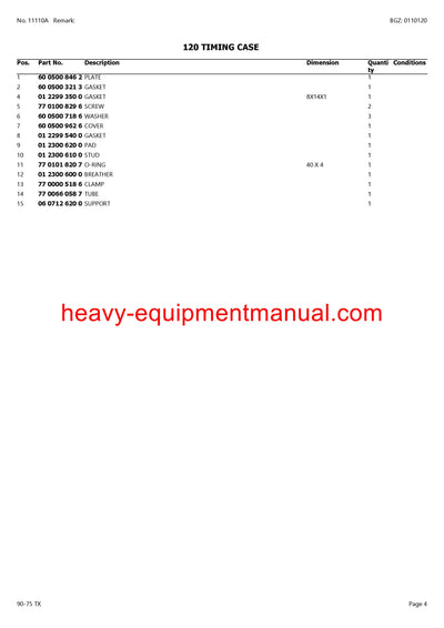 CLAAS HISTORIC 90-75 TX TRACTOR PARTS CATALOG MANUAL SN C12271950 - CT2272291