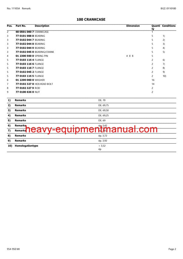 CLAAS HISTORIC 954-950 MI TRACTOR PARTS CATALOG MANUAL SN CT2350001 - CT2350115