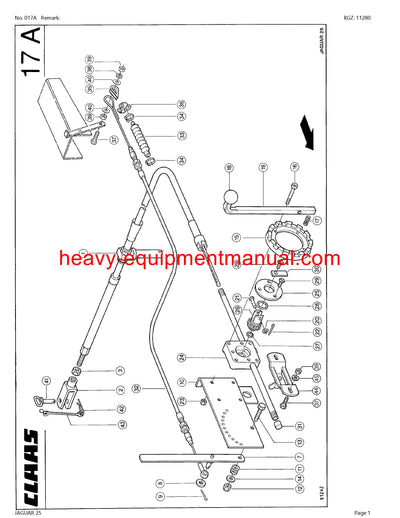 CLAAS JAGUAR 25 FORAGE HARVESTER PARTS CATALOG MANUAL
