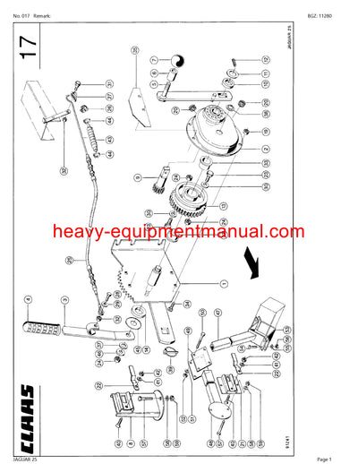 CLAAS JAGUAR 25 FORAGE HARVESTER PARTS CATALOG MANUAL