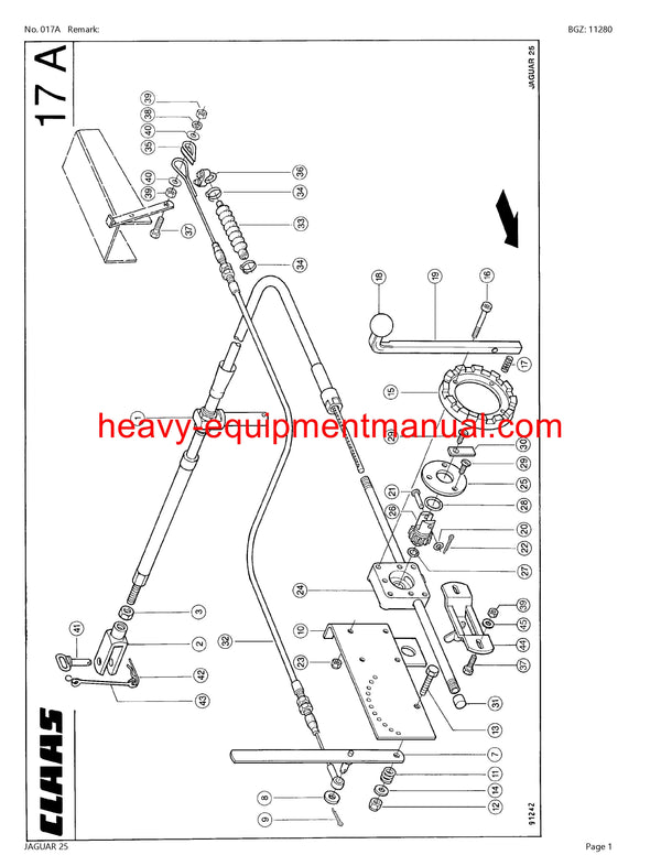 PDF Claas 25 Jaguar Forage Harvester Parts Manual