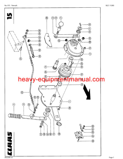 CLAAS JAGUAR 35 FORAGE HARVESTER PARTS CATALOG MANUAL