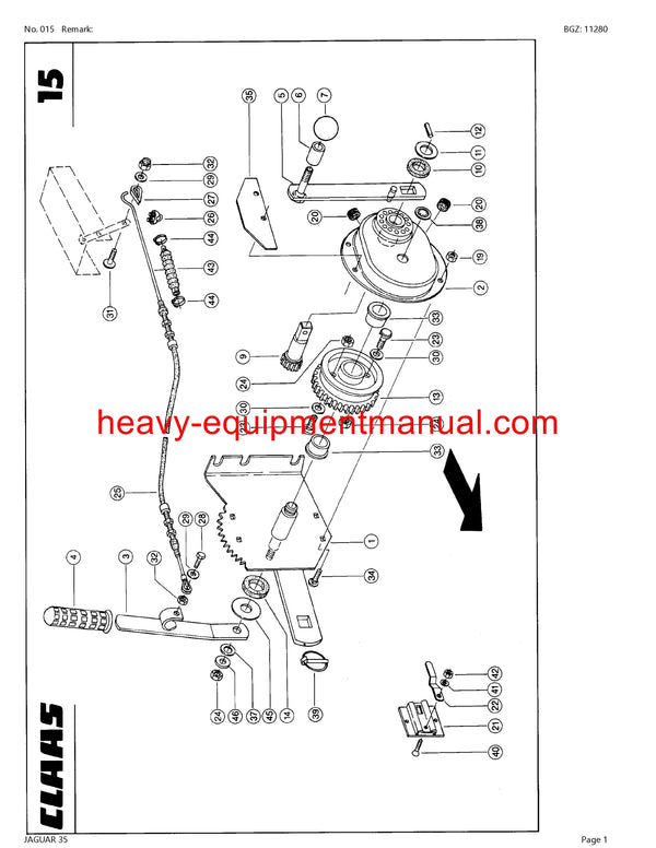 CLAAS JAGUAR 35 FORAGE HARVESTER PARTS CATALOG MANUAL