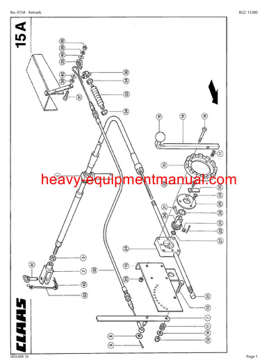 CLAAS JAGUAR 35 FORAGE HARVESTER PARTS CATALOG MANUAL