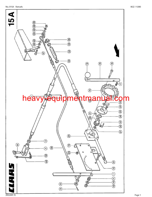 CLAAS JAGUAR 35 FORAGE HARVESTER PARTS CATALOG MANUAL