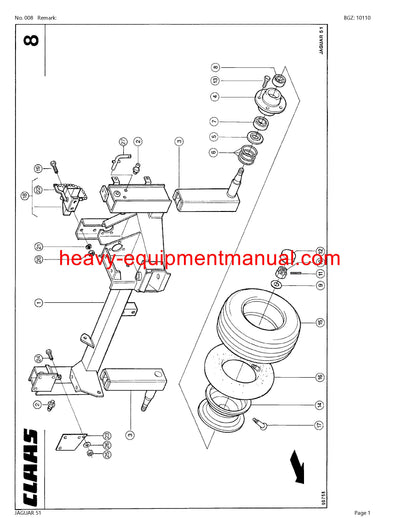 CLAAS JAGUAR 51 FORAGE HARVESTER PARTS CATALOG MANUAL