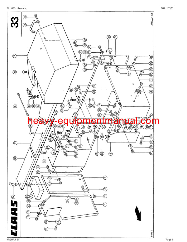 CLAAS JAGUAR 51 FORAGE HARVESTER PARTS CATALOG MANUAL