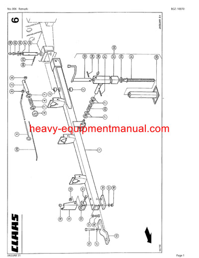 CLAAS JAGUAR 51 FORAGE HARVESTER PARTS CATALOG MANUAL