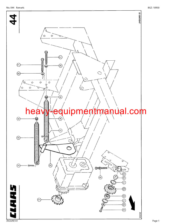 PDF Claas 61 Jaguar Forage Harvester Parts Manual