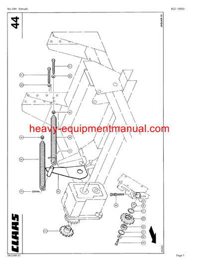 CLAAS JAGUAR 61 FORAGE HARVESTER PARTS CATALOG MANUAL