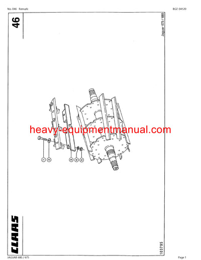 PDF Claas 680/ 675 Jaguar Forage Harvester Parts Manual