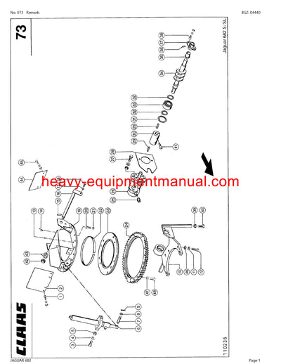 CLAAS JAGUAR 682 FORAGE HARVESTER PARTS CATALOG MANUAL