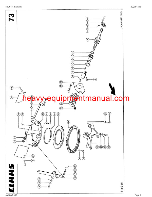 PDF Claas 682 Jaguar Forage Harvester Parts Manual