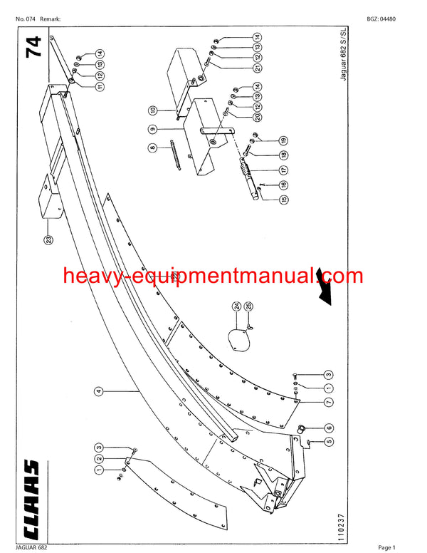 PDF Claas 682 Jaguar Forage Harvester Parts Manual
