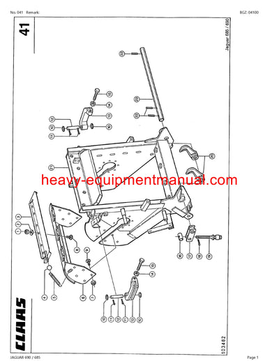 PDF Claas 690/ 685 Jaguar Forage Harvester Parts Manual