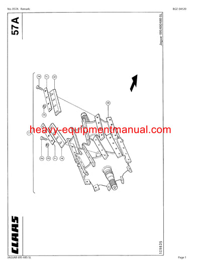 PDF Claas 695 - 685 SL Jaguar Forage Harvester Parts Manual