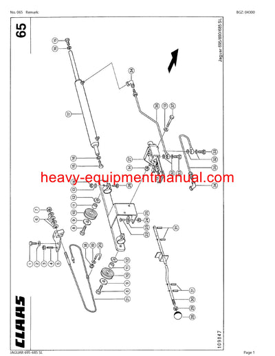 CLAAS JAGUAR 695-685 SL FORAGE HARVESTER PARTS CATALOG MANUAL (SN: 18800001-18899999)