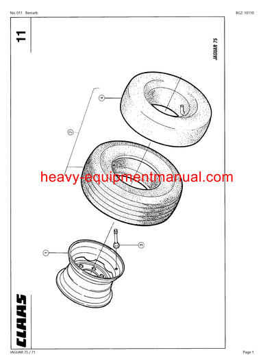 PDF Claas 75/ 71 Jaguar Forage Harvester Parts Manual