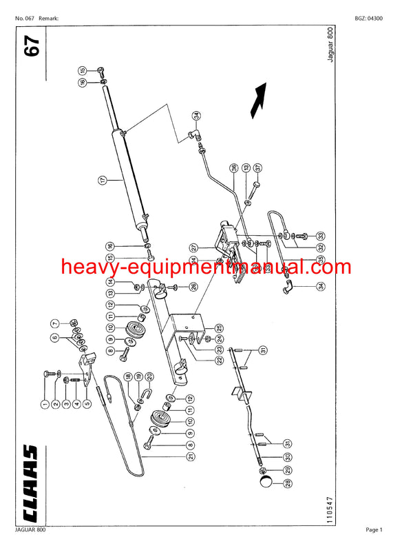 CLAAS JAGUAR 800 FORAGE HARVESTER PARTS CATALOG MANUAL