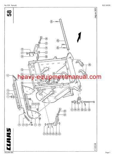 PDF Claas 800 Jaguar Forage Harvester Parts Manual