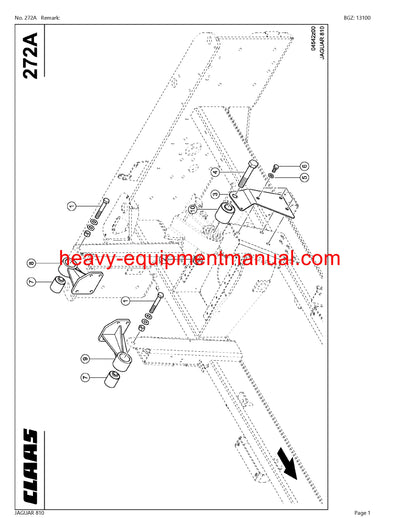 PDF Claas 810 Jaguar Forage Harvester Parts Manual