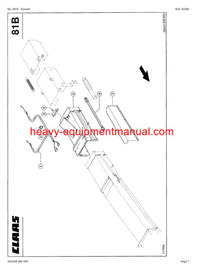 CLAAS JAGUAR 840-820 FORAGE HARVESTER PARTS CATALOG MANUAL (SN: 48700011-48799999)
