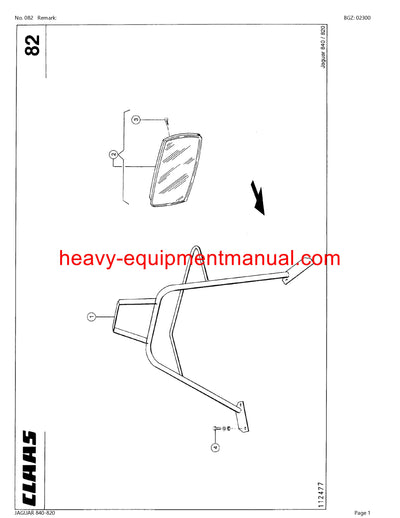 PDF Claas 840 - 820 Jaguar Forage Harvester Parts Manual