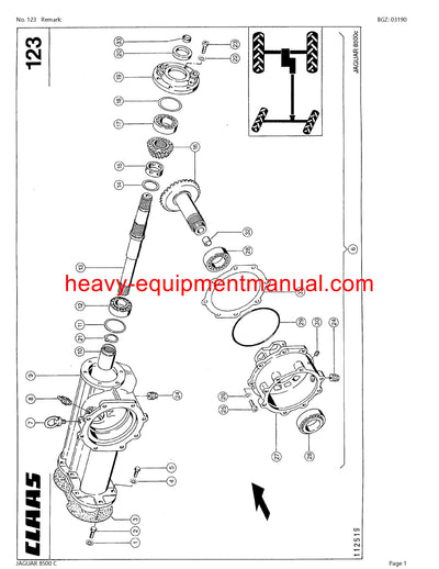 PDF Claas 8500C Jaguar Forage Harvester Parts Manual
