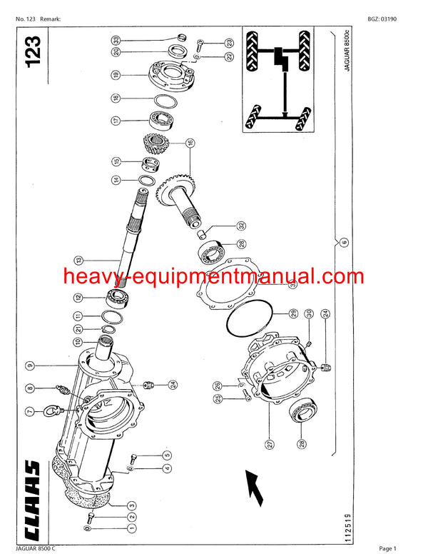 DOWNLOAD CLAAS JAGUAR 8500C FORAGE HARVESTER PARTS CATALOG MANUAL