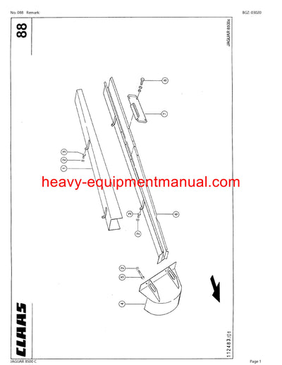 DOWNLOAD CLAAS JAGUAR 8500C FORAGE HARVESTER PARTS CATALOG MANUAL