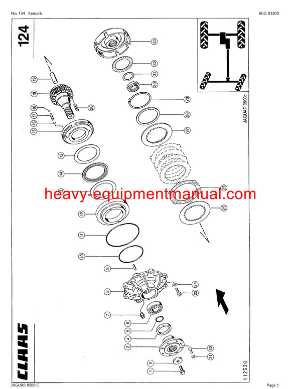 DOWNLOAD CLAAS JAGUAR 8500C FORAGE HARVESTER PARTS CATALOG MANUAL