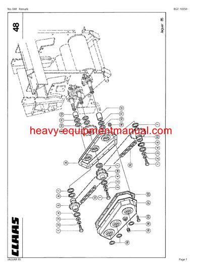 PDF Claas 85 Jaguar Forage Harvester Parts Manual